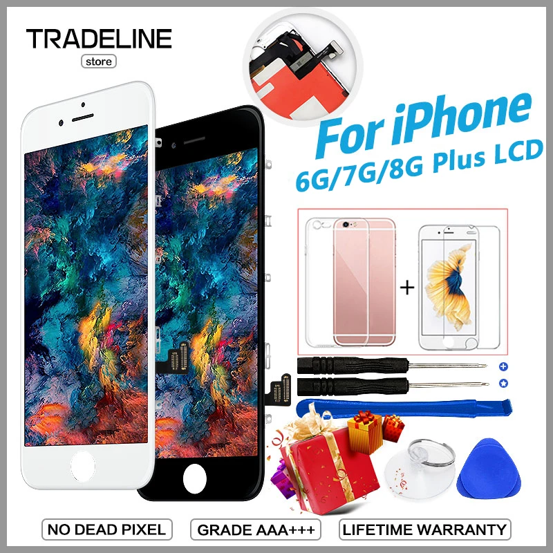 

High Quality Display For iPhone 6 8 8Plus LCD For iPhone 7 7Plus Screen With 3D Touch Digitizer Assembly Pantalla No Dead Pixel