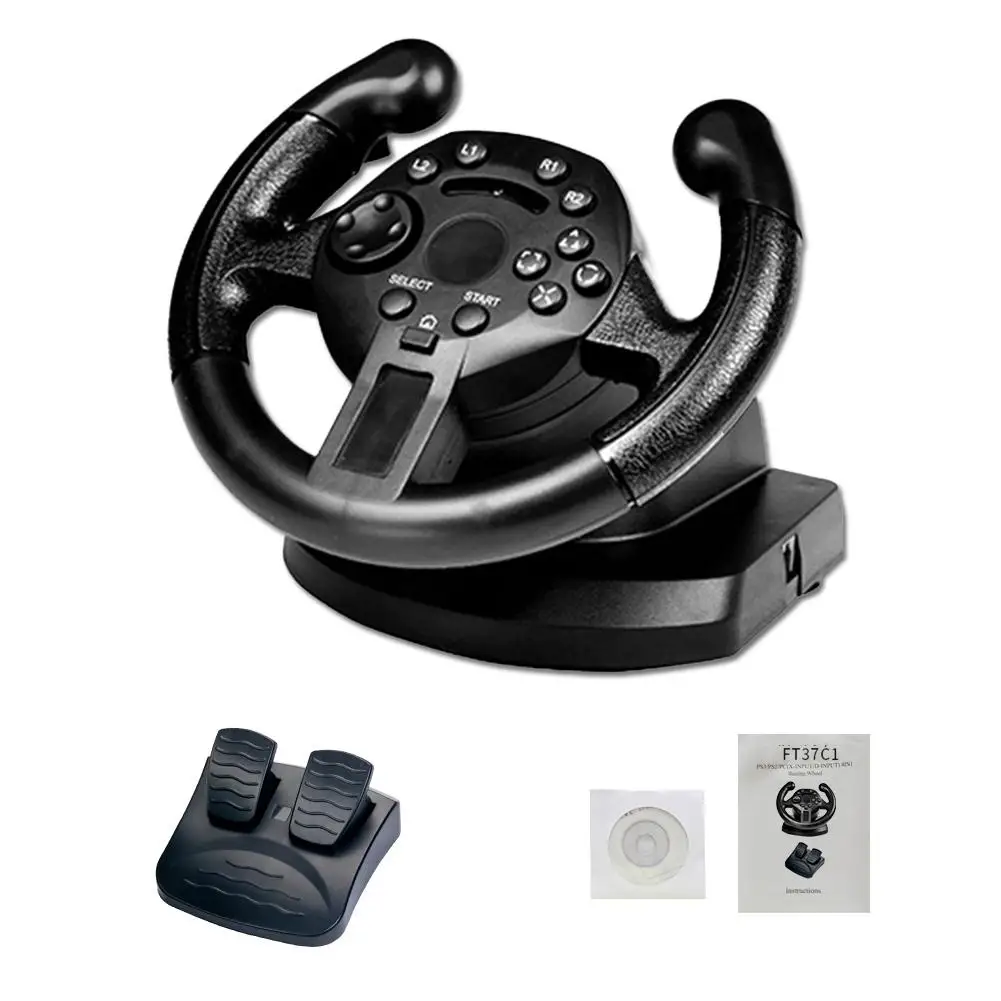 Геймпад Вибрирующая игра рулевое колесо гоночный руль совместим с PS3/PC (D INPUT/X