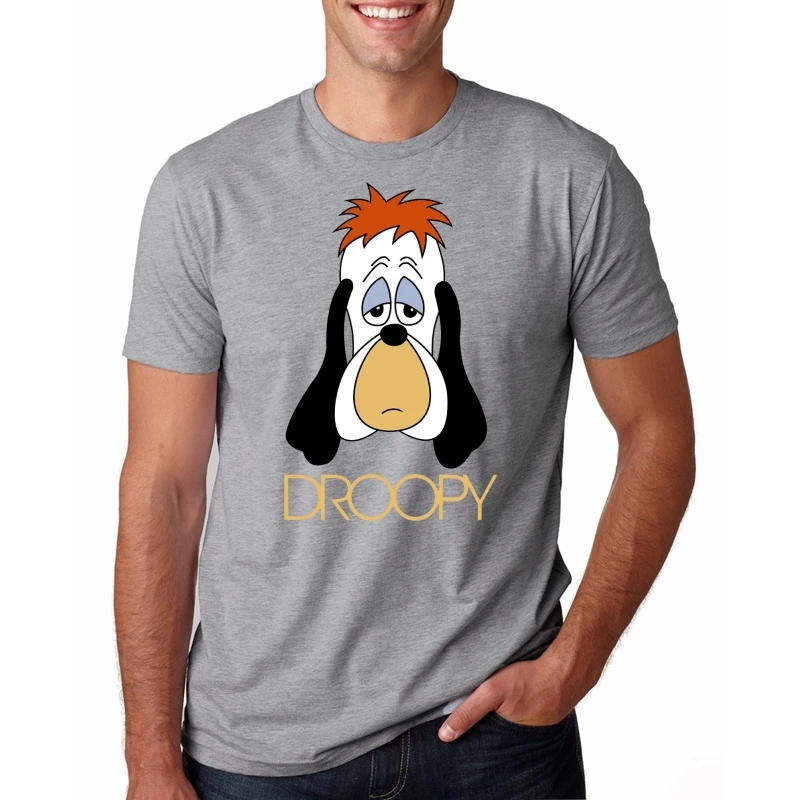 Shirts For Men's Droopy Dog Cartoon Black T Shirt Mens Men's Pre-Cotton Short Sleeve T Shirt Lowest Price Men's T Shirt Men 2019