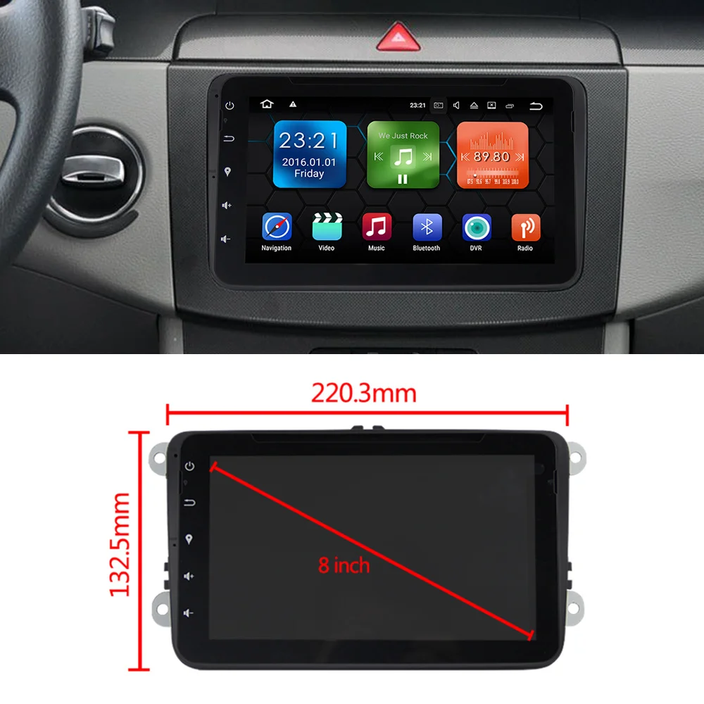 Eunavi 8 &quot2din автомобильный dvd Android 9 0 2 din Радио Стерео Восьмиядерный для VW Golf MK6 5 Polo