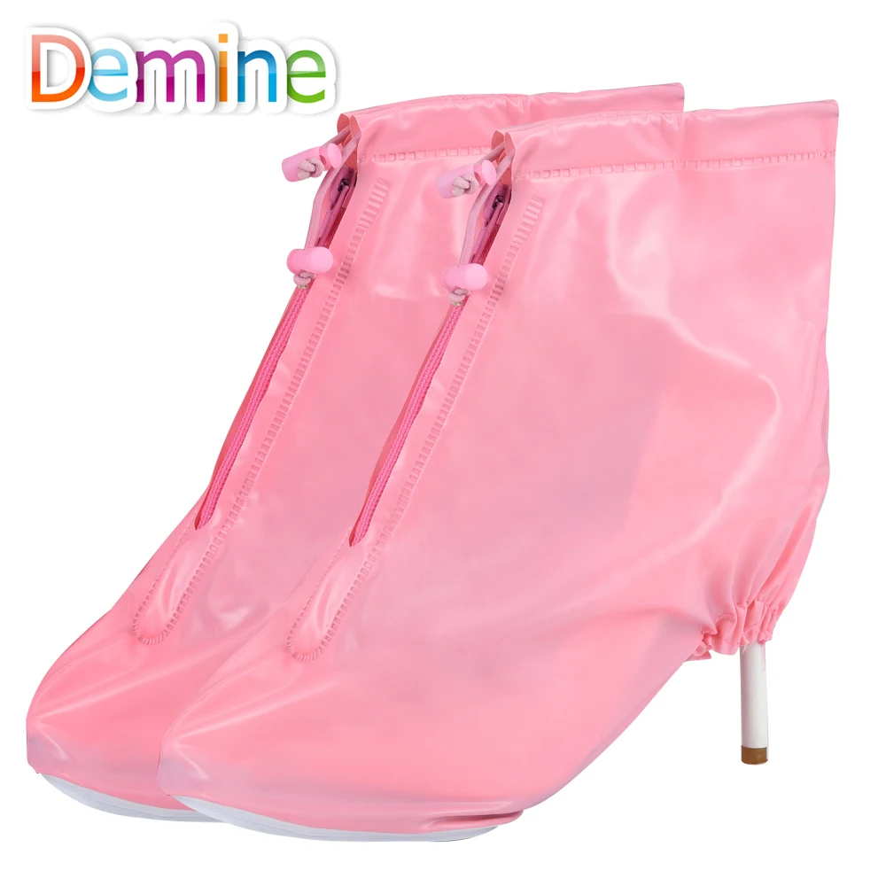 

Demine Waterproof Shoes Boot Cover Unisex Zipper Rain Shoe Covers High-Top Anti-Slip Reusable Shoes Cases Protector Shoes Cover