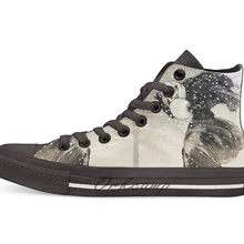 Модная женская обувь во французском стиле в стиле арт-деко; дизайнерская дышащая повседневная парусиновая обувь на шнуровке с высоким берцем; кроссовки