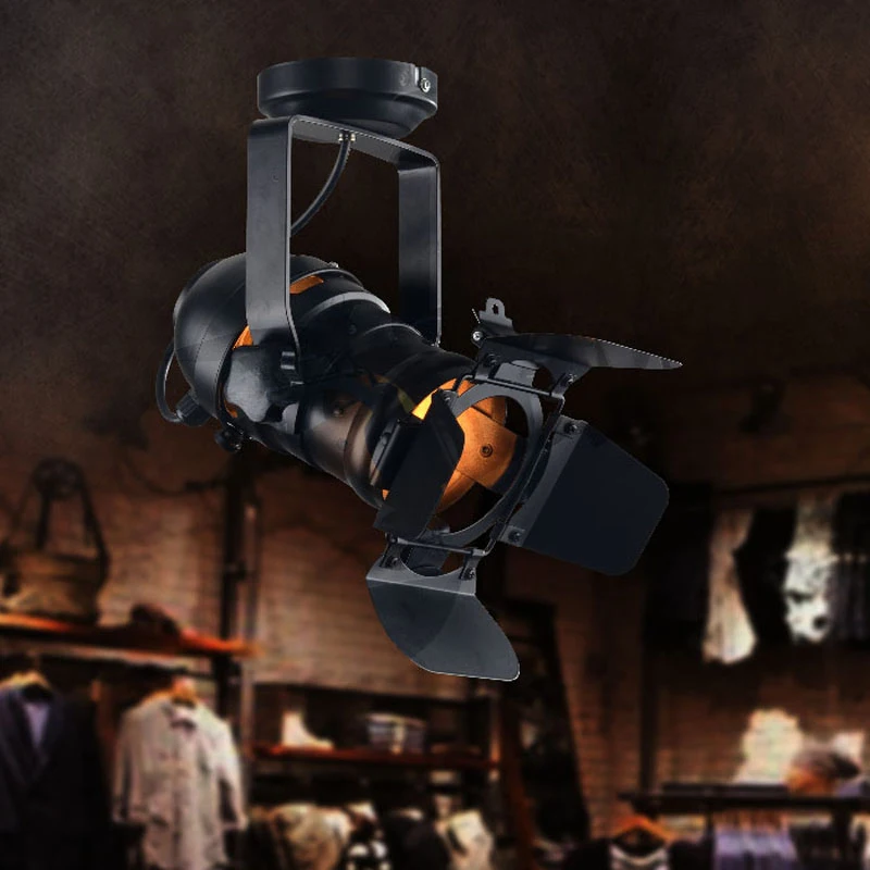 

loft light spot led ceiling lamp industrial vintage retro spotlight E27 track light commercial lighting fixture free shipping