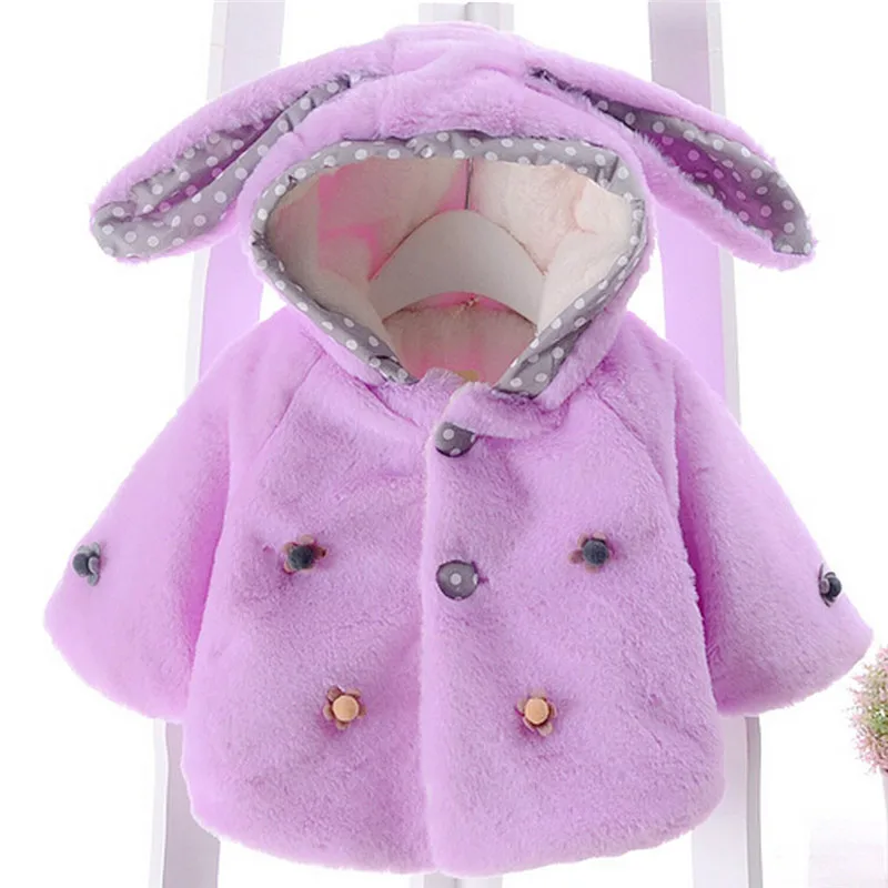 Baby Coat Winter Warm Coat Lovely Solid Fashion Kids Baby Girl Jackets