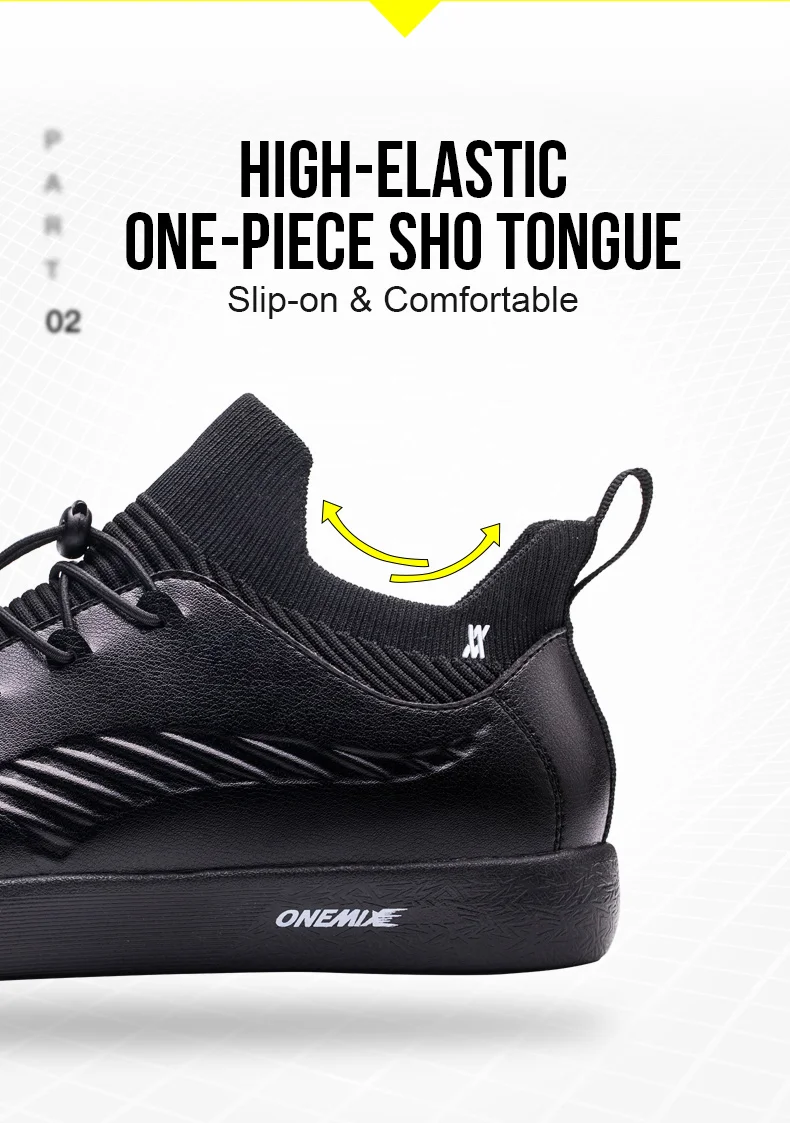 ONEMIX/мужские и женские черные туфли для скейтборда; эластичные цельные туфли; легкие кроссовки с язычком