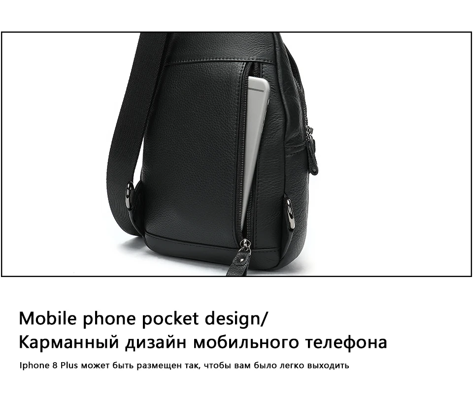18 Small Men's Chest Bag for Men Genuine Leather Crossbody Bags Male Messenger Chest Waist Pack Travel Sling Bag Designer