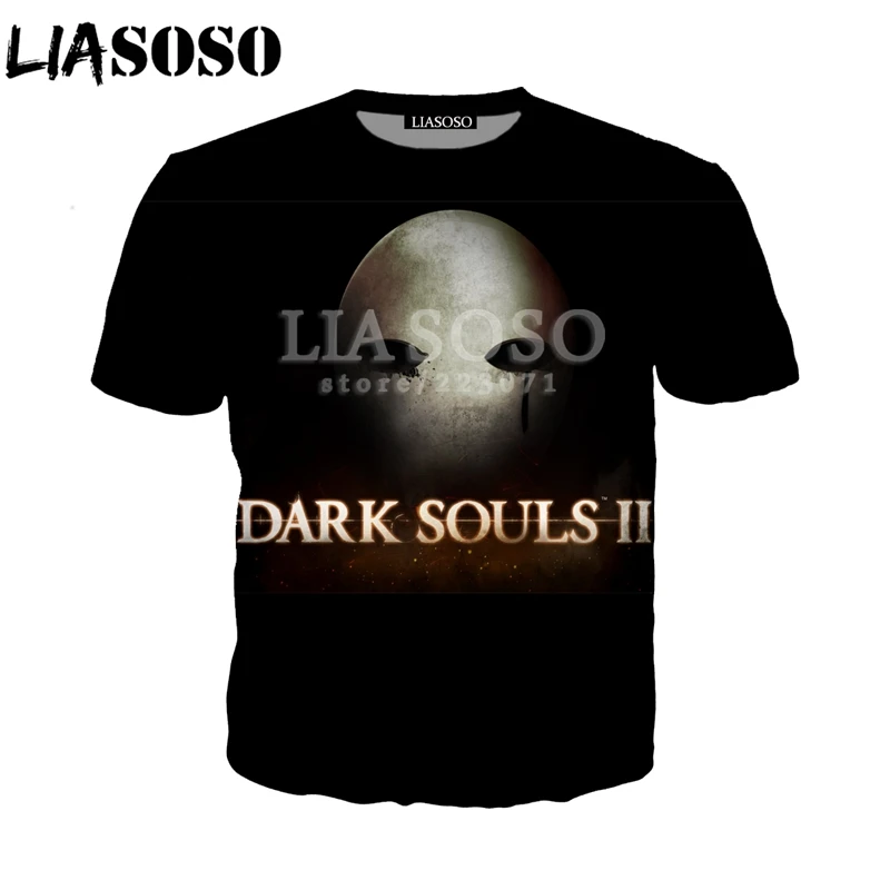LIASOSO, летняя Новинка, мужская и женская футболка, 3D принт, стимулирует видеоигры, темная душа, толстовка, Модный пуловер с коротким рукавом, A021-03