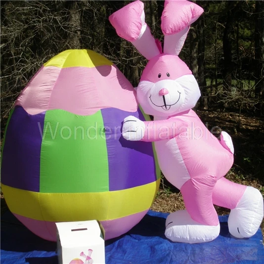 NEW Airblown Prototype 10'Tall Giant Lighted Easter Bunny Rabbit & EGG