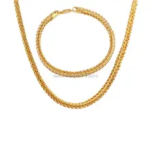 Горячая распродажа. Золотые Ювелирные наборы для мужчин и женщин ювелирные изделия, ожерелье браслет наборы