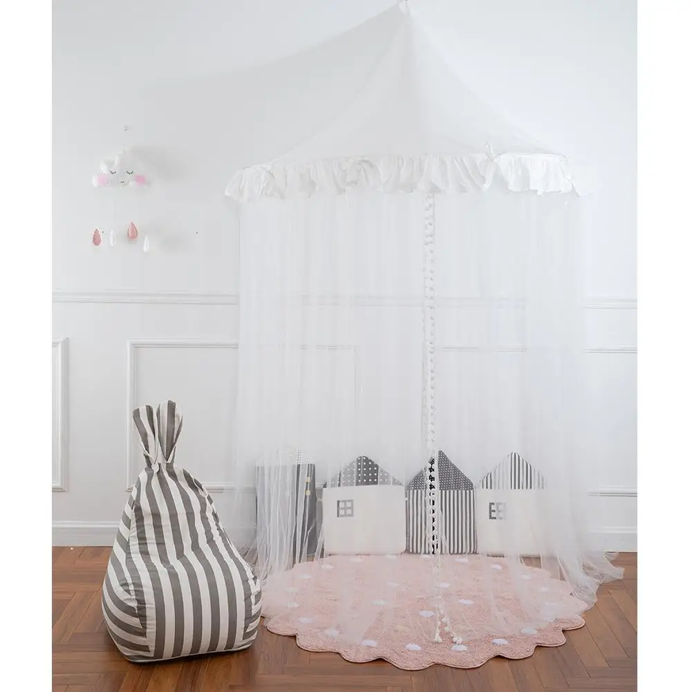  Princess Girls Bed Canopy Children's Ceiling Half Moon Bedroom Bedside Gauze Girl Heart Room Decora - 33042268509