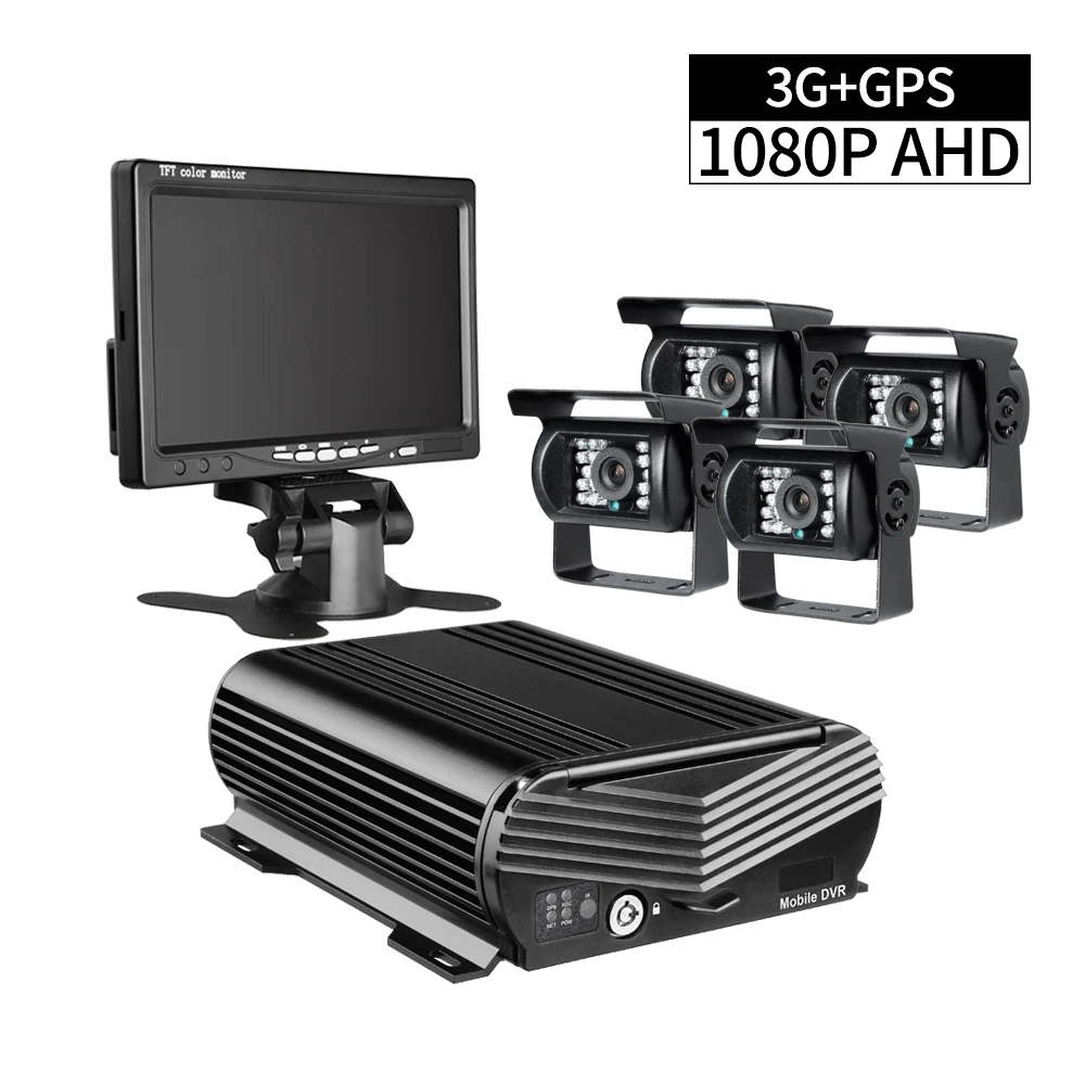 4 канала AHD жесткий диск мобильный Dvr, 3g gps HDD Автомобильный видеорегистратор, gps Positiong, в режиме реального времени удаленное видео Mdvr 4 Комплекты тыловой камеры