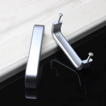 1PC Space Aluminum Cabinet Handles 96mm128mm Drawer Kitchen Cupboard Pulls Knobs Closet Straight Handle for Furniture