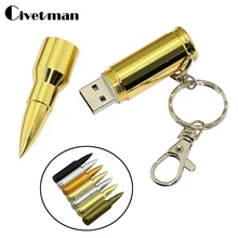 Металлическая ручка-накопитель Bullet USB Flash Drive 4 ГБ 8 ГБ 16 ГБ 32 ГБ 64 ГБ Флешка флэш-карта USB 2,0 диск флэш-памяти с брелоком
