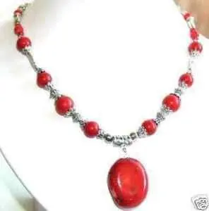 

free shipping ******* Excellent jewelry Tibetan silver pierced natural coral beads statement necklace
