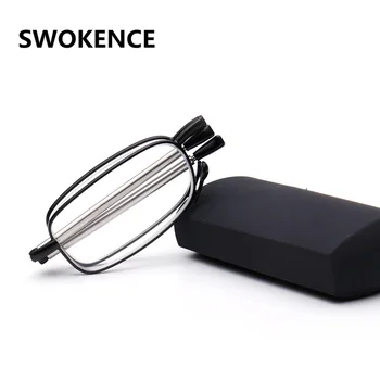 

SWOKENCE Men Folding Anti Fatigue Reading Glasses High Grade Business Foldable Pocket Presbyopia Reader Hyperopia Eyewear G389