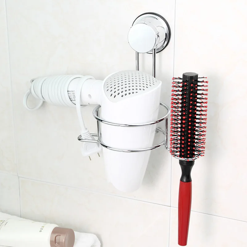 TOPBATHY 2 Piezas Soporte para Secador de Pelo Montado en La Pared Secador de Pelo Adhesivo Organizador de Rack Enchufe de Alimentaci/ón Gancho Colgante para Ba/ño