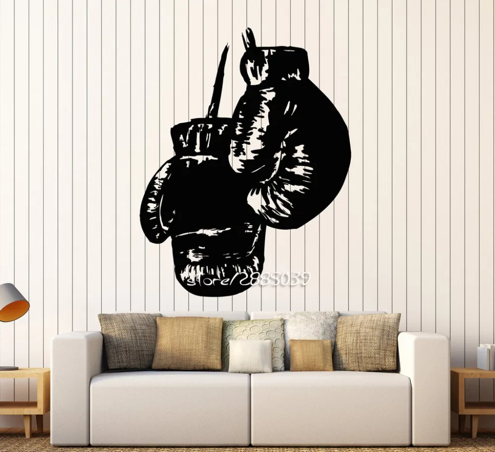 Tinju Sarung Tangan Vinyl Dinding Stiker Boxer Olahraga Sticker