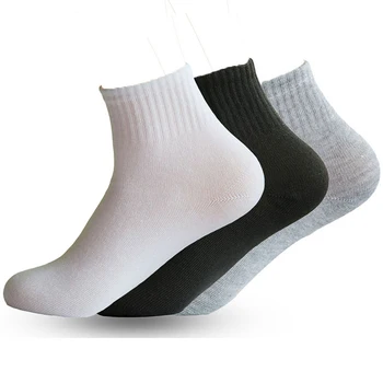 

Skritts 3Pair Men's Summer Ankle Socks Solid Color Sweat-absorbent Breathable Cotton Casual Crew Socks Short Calcetines Hombre