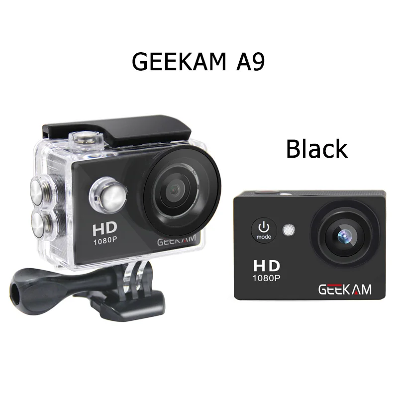 GEEKAM A9 экшн-камера 1080P 140D Full HD 2 ''30 м Водонепроницаемая открытая мини-камера 1920*1080 go Sports Video pro камера - Цвет: Black A9