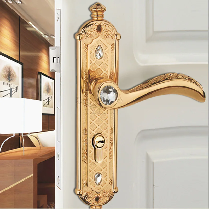 The door handle door lock with European diamond crystal with diamond