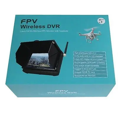 FPV монитор 5 8 ГГц дюймов HD без синего экрана встроенный аккумулятор беспроводной