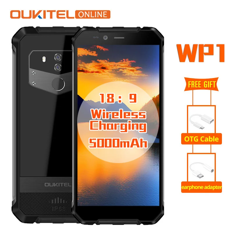 Oukitel WP1 IP68 Водонепроницаемый Android 8 1 5 &quotдюймовый 18:9 4 Гб 64 5000 мАч MTK6763 Octa Core