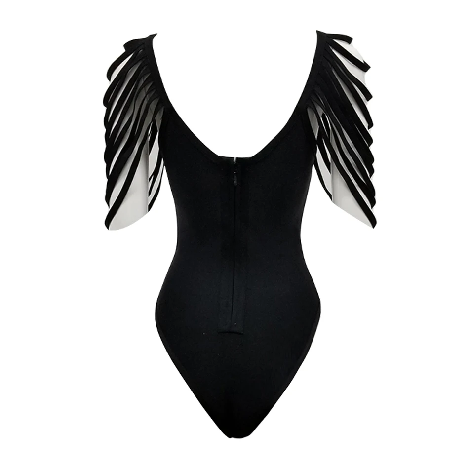 CIEMIILI 2018 جديد مثير أزياء شرابة الصلبة Bodycon نحيل الخامس الرقبة الجوف خارج المرأة ملهى ليلي ضمادة المشاهير ارتداءها رومبير CIEMIILI 2018 جديد مثير أزياء شرابة الصلبة Bodycon نحيل الخامس الرقبة الجوف خارج المرأة ملهى ليلي ضمادة المشاهير ارتداءها رومبير