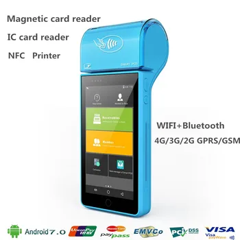 

Handheld Payment POS Terminal with IC Magnetic Card Reader NFC Barcode Scanner Android 7.0