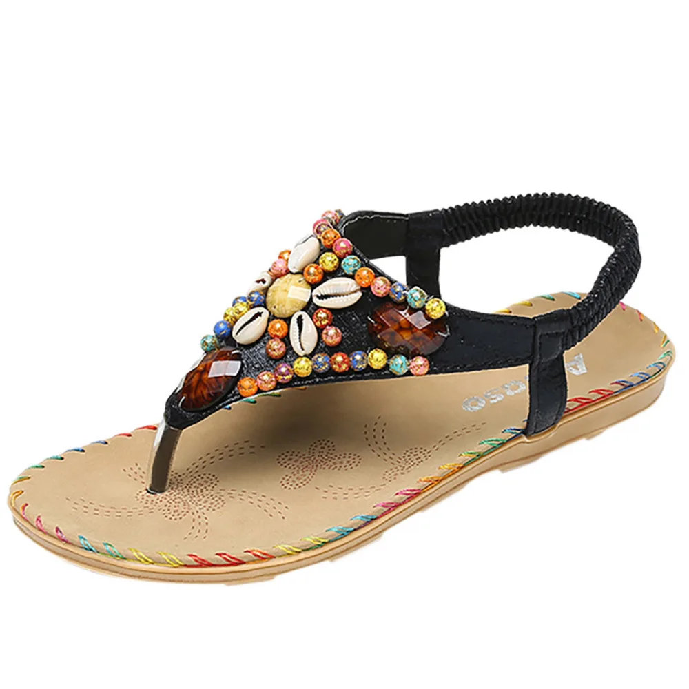 

Women's Solid Color Sandals Slip-on Herringbone Sandals Ethnic wind Flat Comfortable Clip Toe Sandals BohemianWomen Sandals New
