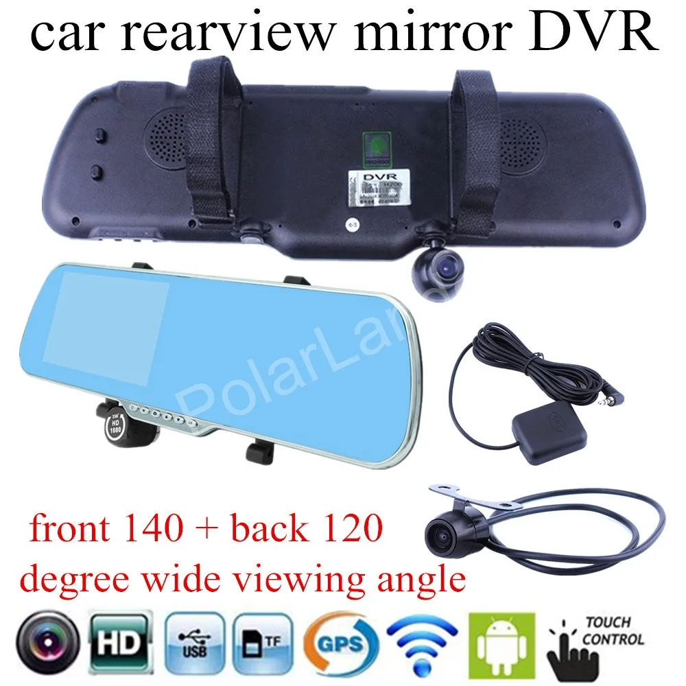 for android WIFI GPS navigation Car DVR mirror camera 5 inch rearview