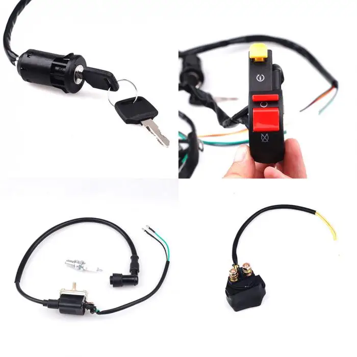 Мотоцикл полный электрика жгут проводов катушки CDI статор зажигания для 50CC-110CC ATV велосипед NR