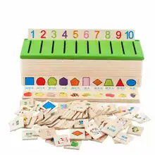Free Shipping Montessori Matematica Knowledge Classification Box Montessori Materials Learn checkers Toys for Children Wood Box