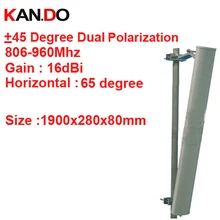1.9 м длинные 16dbi+ 45&-45 градусов двойной поляризация 65 градусов 806-960 мГц gsm антенна базовая станция gsm и CDMA антенны FDD LTE антенны