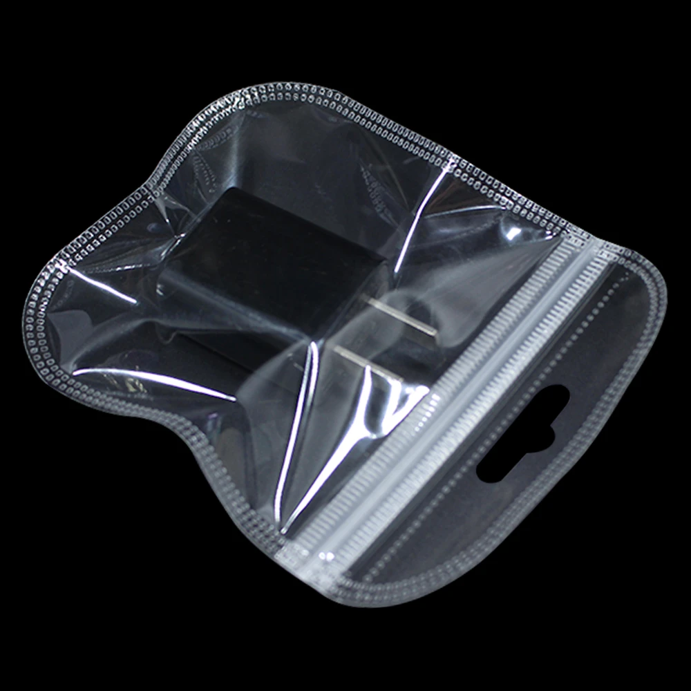100Pcs/Lot Ziplock Plastic Clear Jewelry Storage Bag with Hang Hole Ziplock Closure Electronic Accessories Package Bag 24 Sizes 6