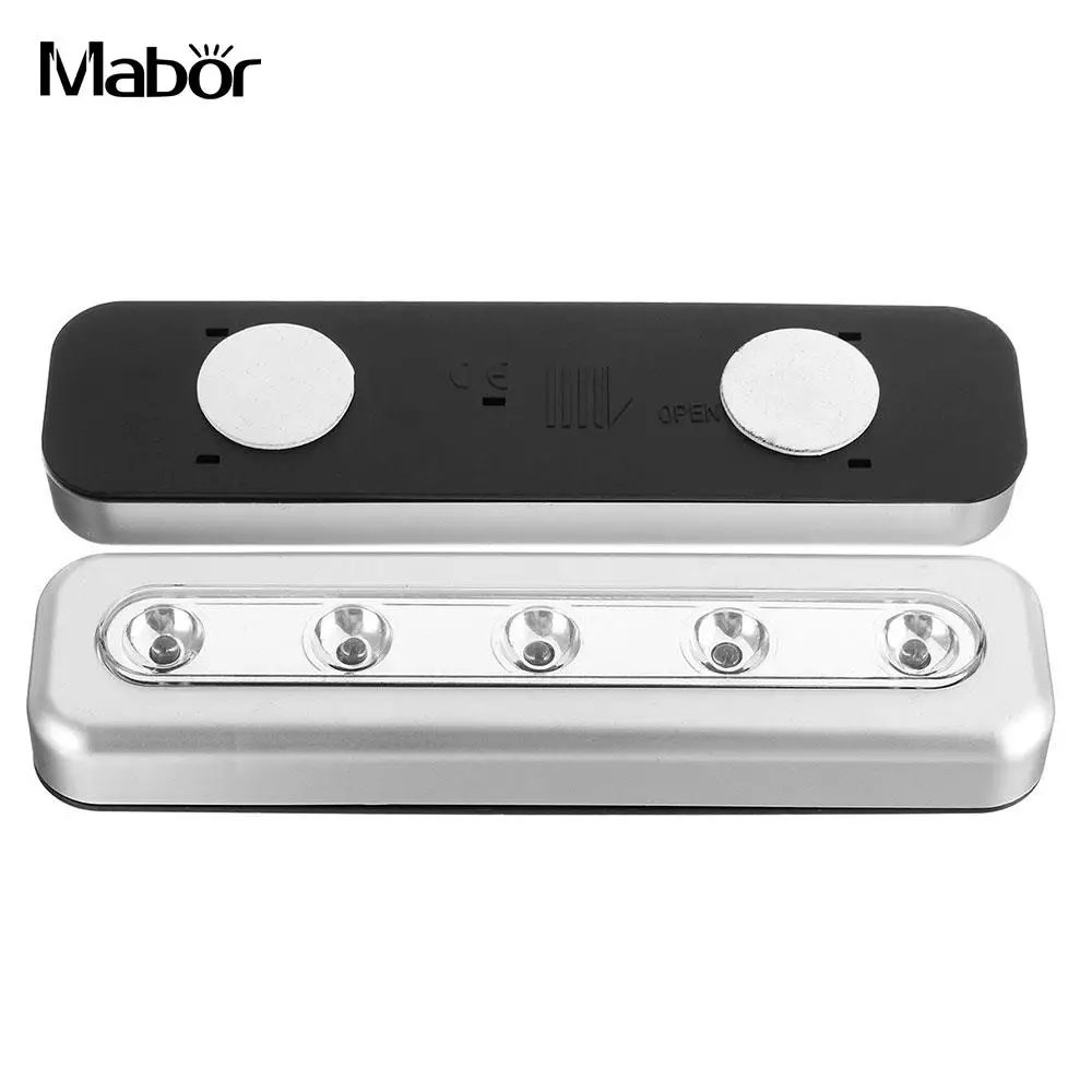 

Push Touch Wall Light LED Night Light 5LED Home Lighting Self-Stick Closet Lamp Wall Light Battery Power Kitchen Cabinets