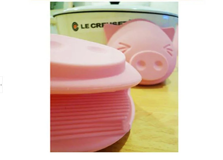 Розовые Свиньи анти-теплоизоляционные перчатки высококачественные силиконовые высокотемпературные перчатки для микроволновой печи