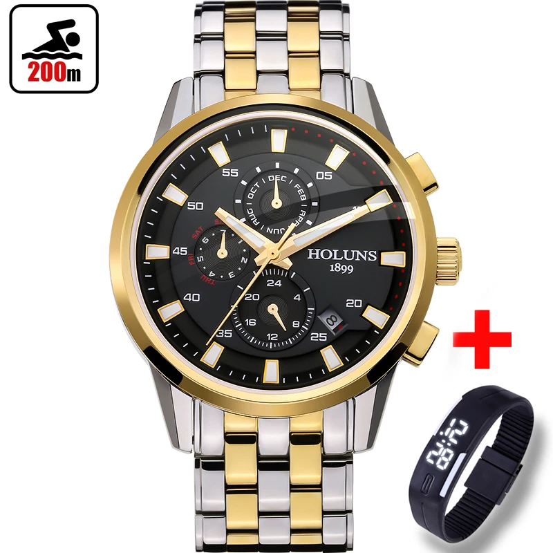 

200m Waterproof Top Brand Luxury full steel Watch Men Business Casual Wrist Watches Automatic Mechanical Military Wristwatch