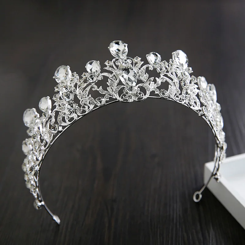 Роскошная свадебная тиара в стиле барокко со стразами Королевская корона для свадебных волос аксессуары диадема Пышное украшение для причёски