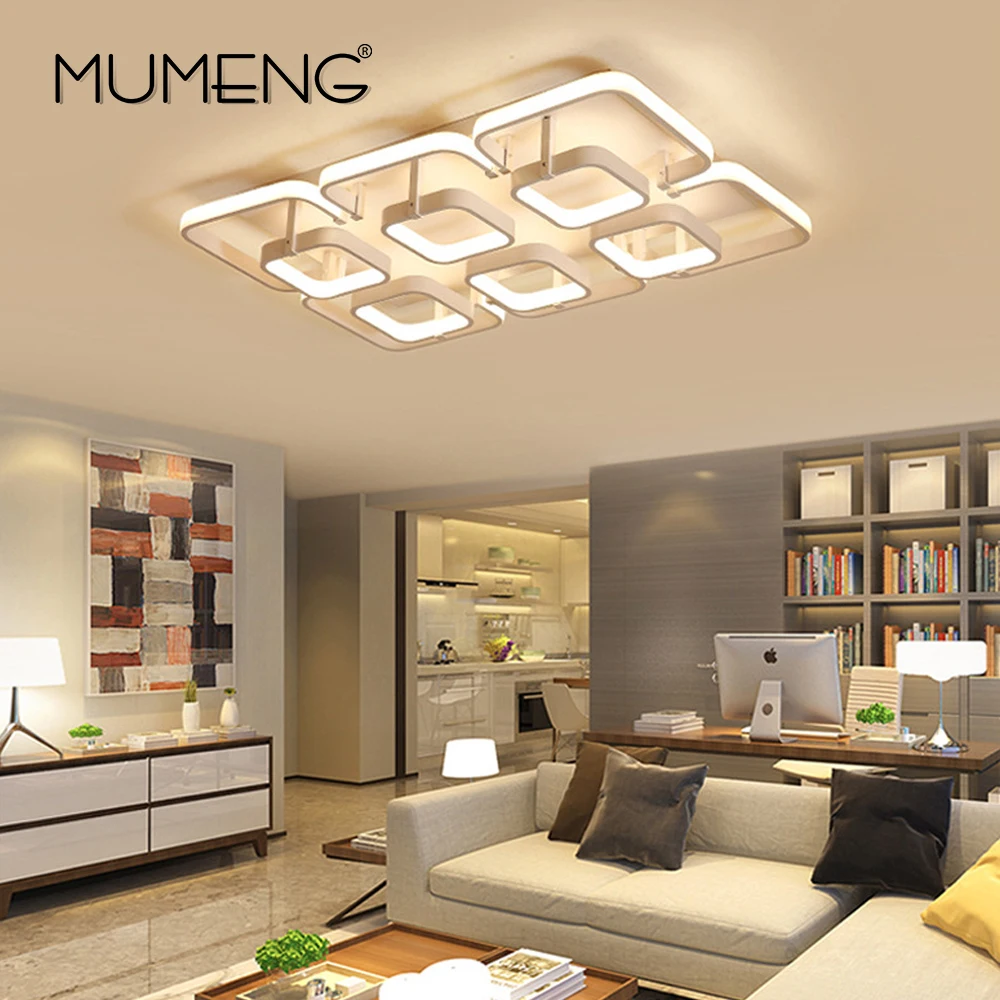 

Rectangle Acrylic Aluminum Modern Creative Led ceiling lights for living room bedroom White Ceiling Lamp Fixtures