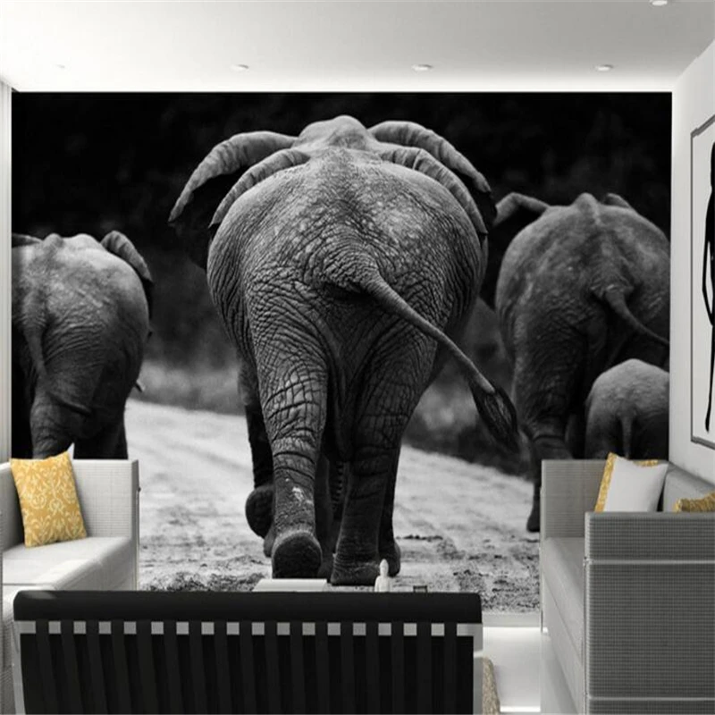 Gratuit Images Beibehang Hd Noir Et Blanc Elephant Dos Photo Fonds D Ecran 3d dernière par