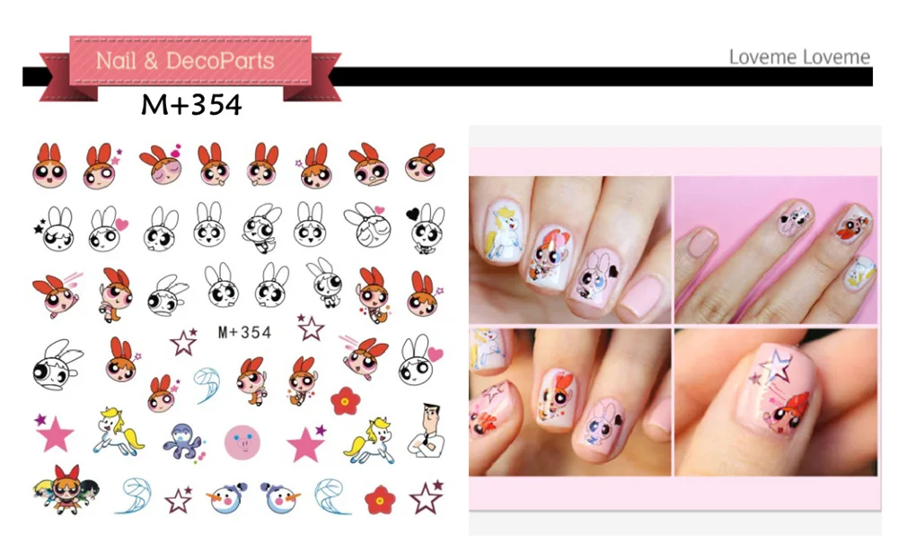 

New 5 sheet 16 types Korean Trend cartoon adhesive sticker nail sticker available at super low prices M+346-361