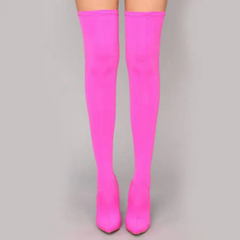 De En orange Estrecha Tacones Alta Caramelo Ins Green Primavera rose Y Anovishana Color Altas Punta Tirar Rodilla Del Red T Muslo Otoño Stretch Estilete Botas v6aw4wXqB