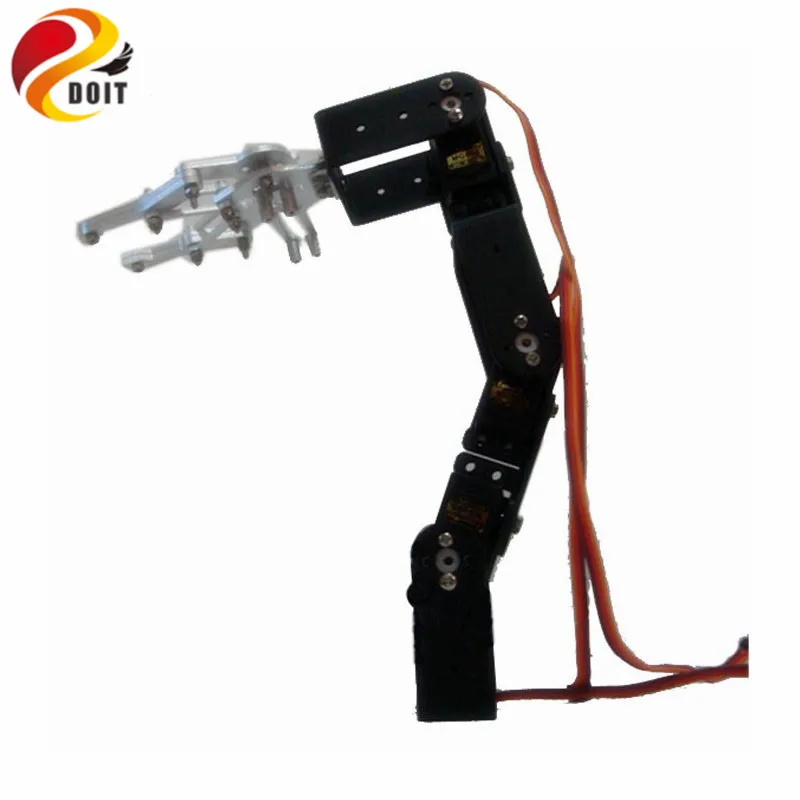 DOIT 4 Axis Robotic Arm Vehicle-mounted Robotic Manipulator for Smart Robot Chassis+Mechanical Claw+4PCS High Torque Servos