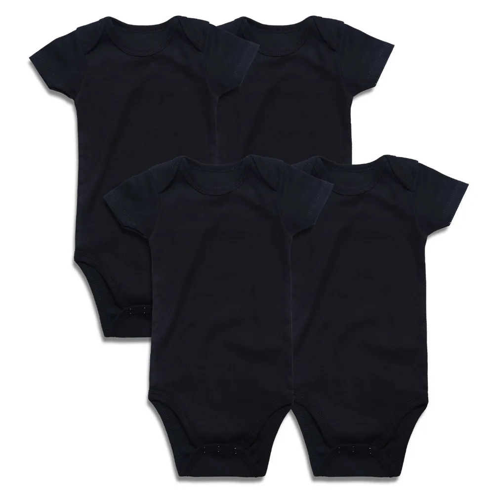 

Newborn Baby Bodysuit 4 Pcs/Set Unisex Bodysuit Newborn Short Sleeve Black Infant Girls Boys Jumpsuit 0-24M 100% Cotton Clothes
