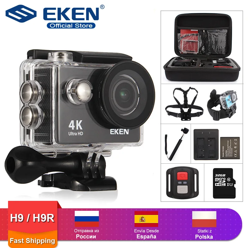 Eken H9R/H9 Экшн-камера Ultra HD 4 K/25fps WiFi 2,0 "170D подводный водонепроницаемый шлем видео запись камера s Спортивная камера