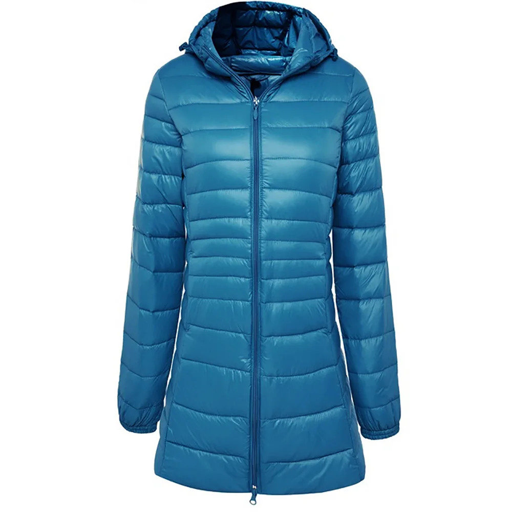 Брендовое женское длинное зимнее теплое пальто для женщин, ультра легкая куртка, пуховик, 90% белый утиный пух, женские парки
