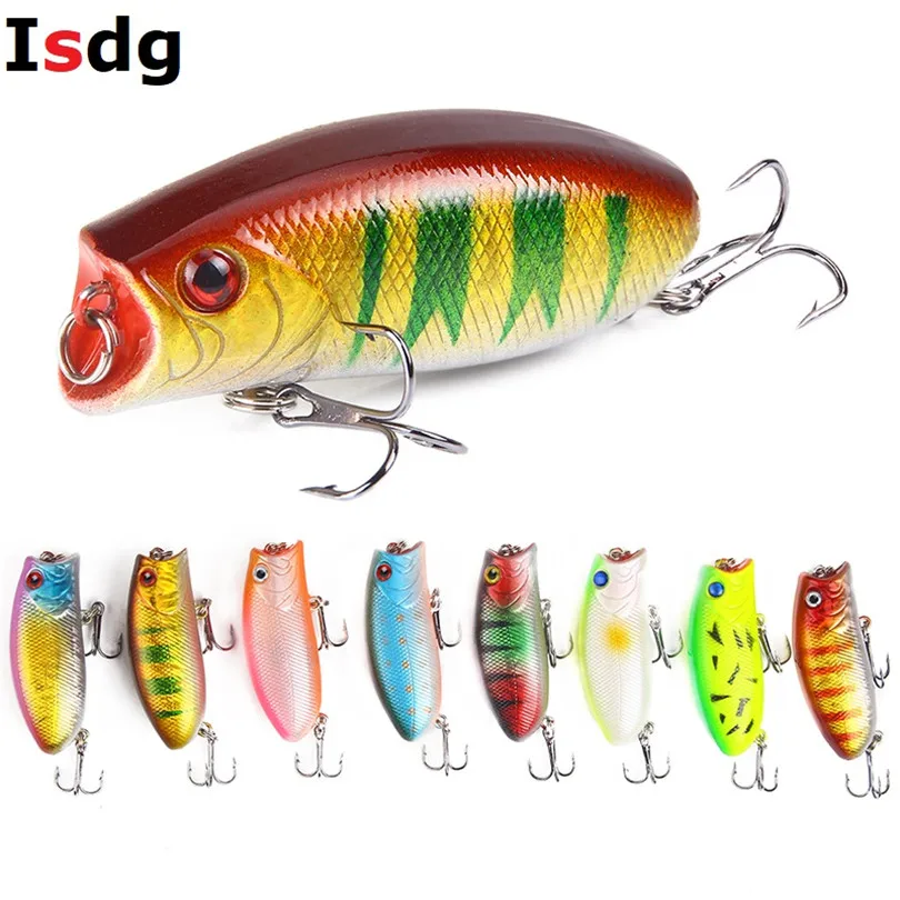 Isdg 1 шт. 55 мм 10 г Поппер воблер для рыболовной наживки Черный Гольян Crankbait Swimbait