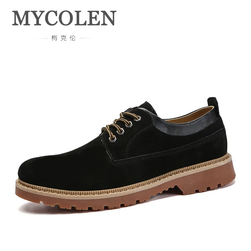 

MYCOLEN 2018 New Arrivals Leather Luxury Designer For Men Band Casual Shoes Men Lightweight Black Men Shoes Erkek Ayakkabi Deri