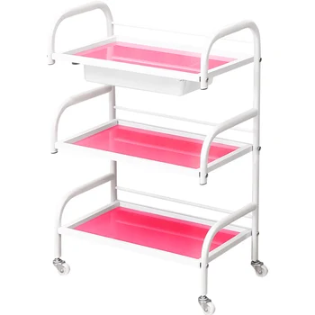 

Multi-layer Beauty Salon Cart with Drawer Multifunction Slidable Shelf Barbershop Stable Trolley Thicken Household Storage Rack