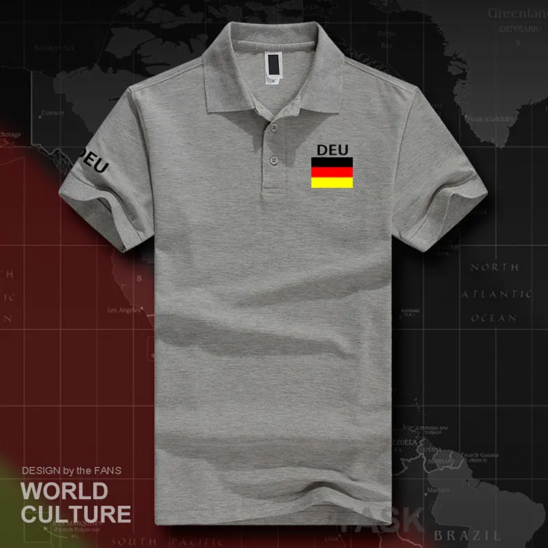 Немецкие Deutschland рубашки поло мужские с коротким рукавом белые бренды с принтом для страны хлопок Национальный флаг команда Новая мода - Цвет: polo-Gray